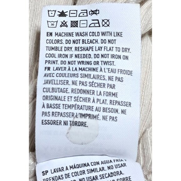 American Eagle Aerie Beige Ribbed Ruched Spaghetti Strap Crop Tank Top Size M - Picture 5 of 9